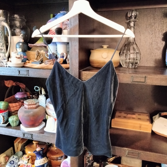 Intermix Silk blend velvet camisole tank top blue - Picture 2 of 5
